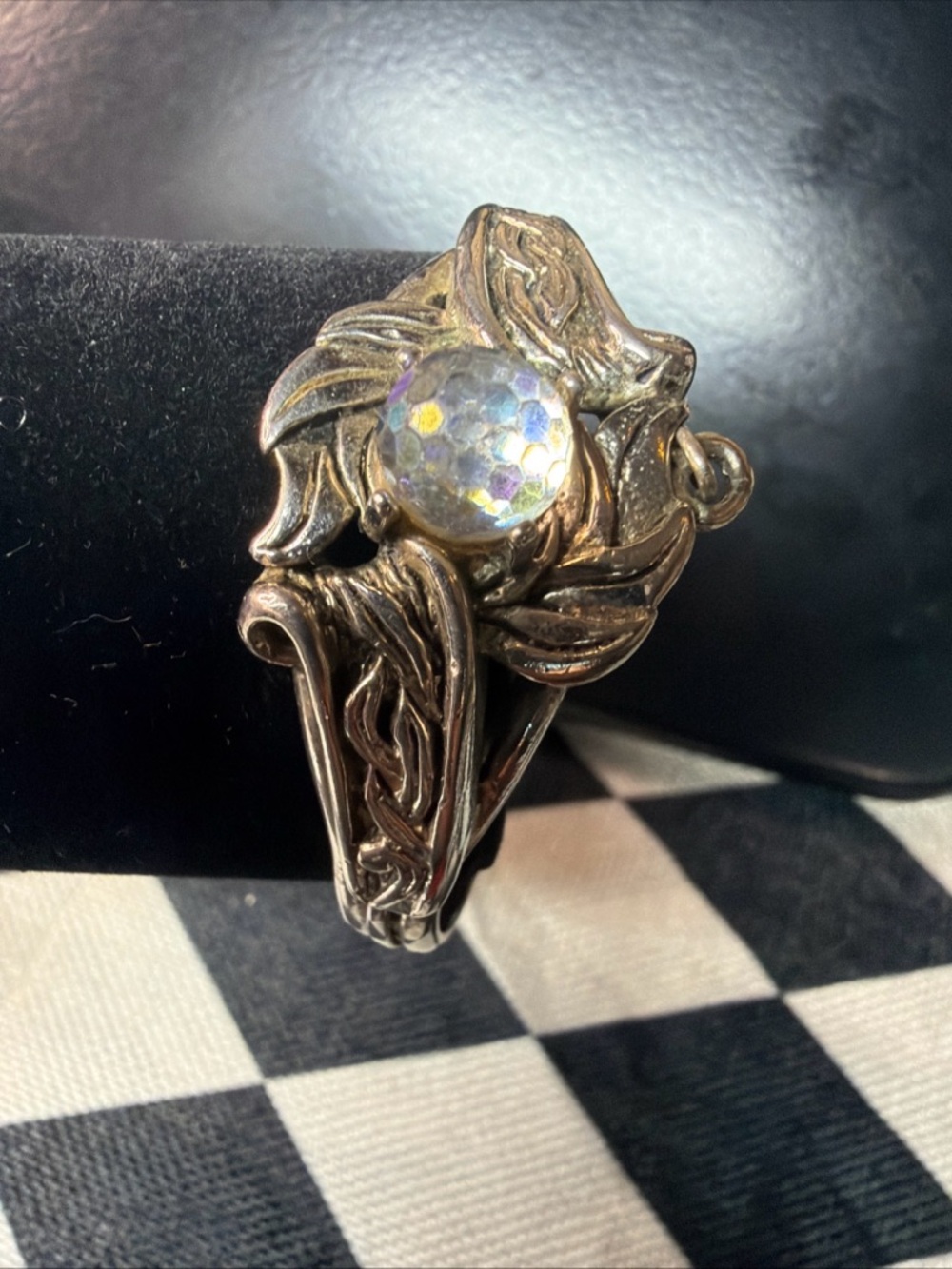 Silver-Tone Textured Golf Ball Cuff Bracelet